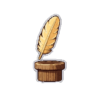 feather of slow fall  on a small pedestal