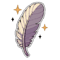 feather of slow fall  surrounded by sparkles