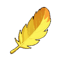 feather of slow fall  with golden glow