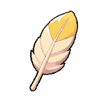 feather of slow fall  with rainbow trail