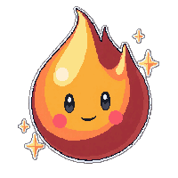 fireball  surrounded by sparkles