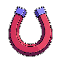 horseshoe magnet  floating with energy waves