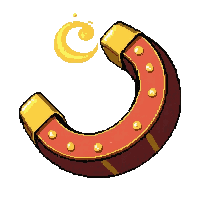horseshoe magnet  with golden glow