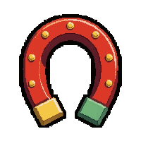 horseshoe magnet  with rainbow trail