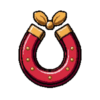 horseshoe magnet  wrapped in ribbon