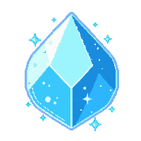 ice crystal freeze  surrounded by sparkles