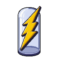 lightning bolt speed  in a glass capsule