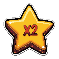 score multiplier x2  with rotating star aura