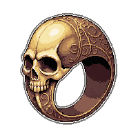 bone skull ring  ornate filigree