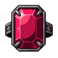 Ruby Red Gem Ring Cursed Dark Aura — free pixel art sprite from the Runner Rings collection, transparent PNG
