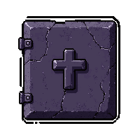 Tome Of Knowledge Corrupted Dark Cracks — free pixel art sprite from the Runner Rpg Artifacts collection, transparent PNG
