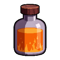 fire resistance potion  glowing bright liquid