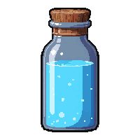 frost resistance potion  tall bottle corked