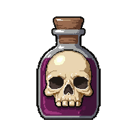 growth giant elixir  skull shaped bottle