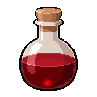 health restore red  round flask glass