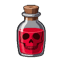 health restore red  skull shaped bottle