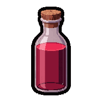 health restore red  tall bottle corked