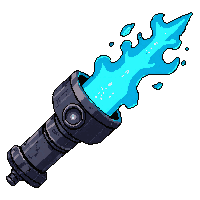 antimatter launcher  glowing blue energy