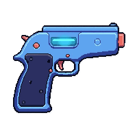 disruptor pistol  glowing blue energy