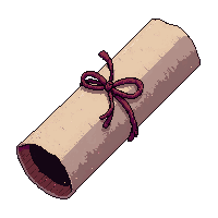 explosion red scroll  rolled parchment tied