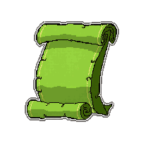 healing green scroll  rolled parchment tied