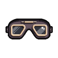 aviator goggles brass  cream white linen