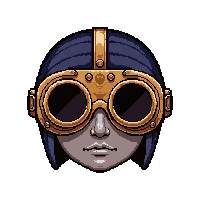 Aviator Goggles Brass  Inventor Spark Burned — free pixel art sprite from Runner Steampunk Attire