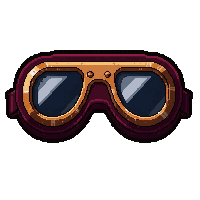 Aviator Goggles Brass  Rich Burgundy Red — free pixel art sprite from Runner Steampunk Attire