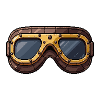 aviator goggles brass  worn and patched