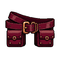 belt with pouches  rich burgundy red