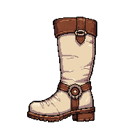 boot with gears  cream white linen