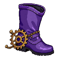 boot with gears  royal purple satin