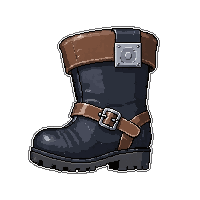 boot with gears  silver buckle clasp