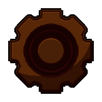 brooch gear shaped  chocolate brown suede