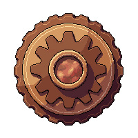 brooch gear shaped  copper accent detail