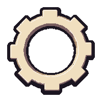 brooch gear shaped  cream white linen