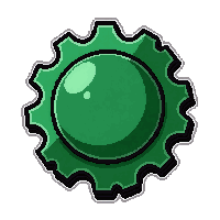brooch gear shaped  emerald green velvet
