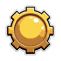 brooch gear shaped  golden brass trim