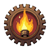 brooch gear shaped  inventor spark burned