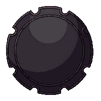 brooch gear shaped  midnight black leather