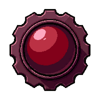 brooch gear shaped  rich burgundy red