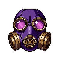Mask Respirator Brass Royal Purple Satin — free pixel art sprite from the Runner Steampunk Attire collection, transparent PNG