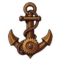 airship anchor chain  gear covered ornate