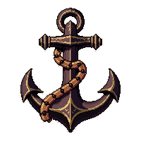 airship anchor chain  iron cast dark