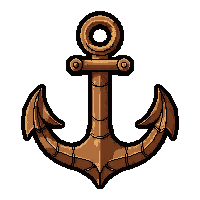 airship anchor chain  leather and wood