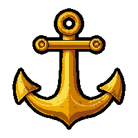 airship anchor chain  polished brass gold