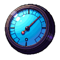 barometer gauge  glowing aether blue