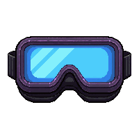 Goggles Multi Lens Glowing Aether Blue — free pixel art sprite from the Runner Steampunk Gadgets collection, transparent PNG