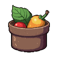 Berry Bush Fruit  In Leather Pouch — free pixel art sprite from Runner Survival Resources
