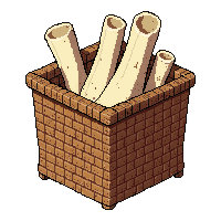 bone animal piece  in woven basket